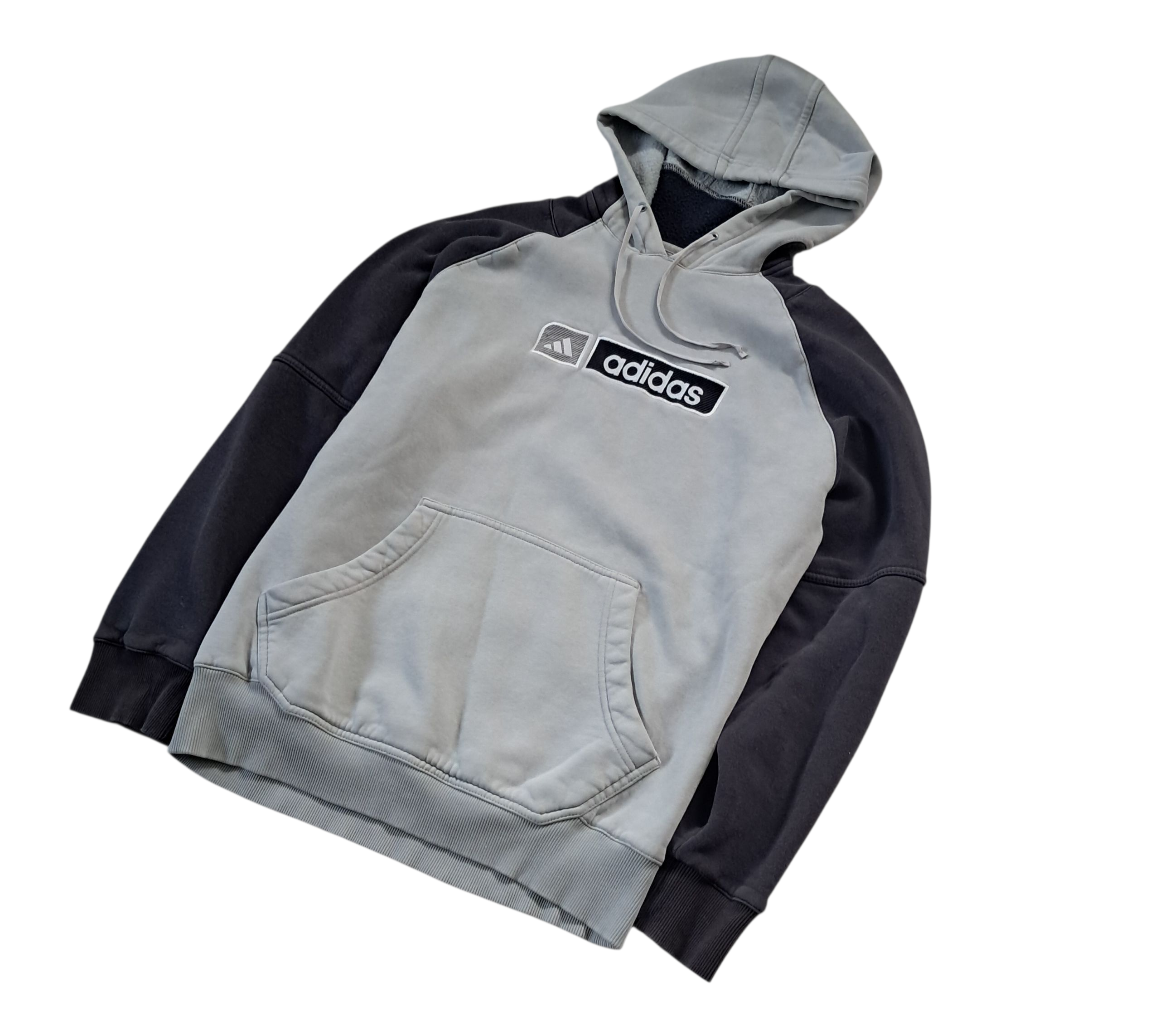 Adidas Vintage Pullover / Hoodie 2002 – Grau Schwarz – Größe S