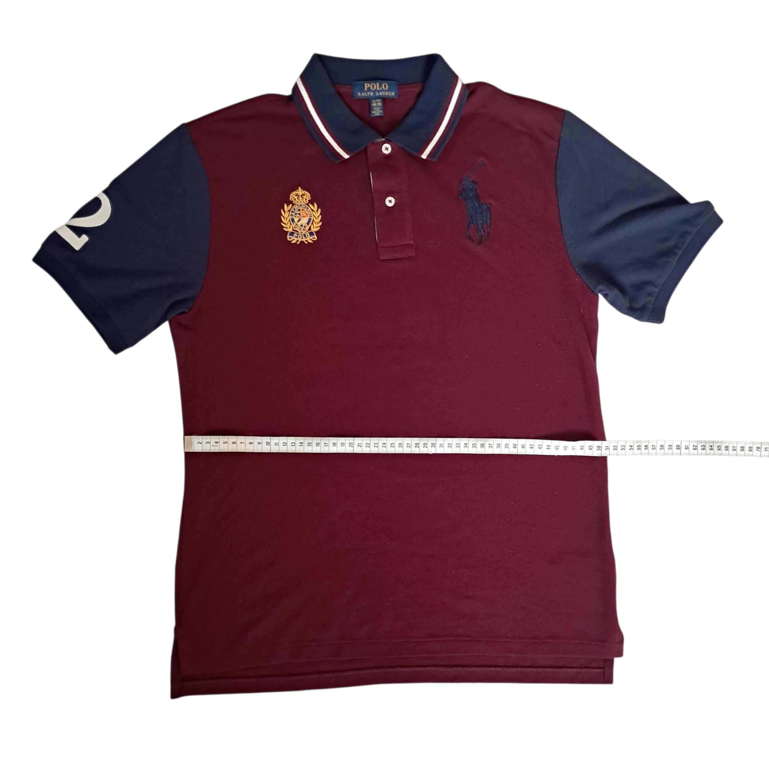Ralph Lauren Big Pony Polo – Burgunderrot / Marineblau – Größe L