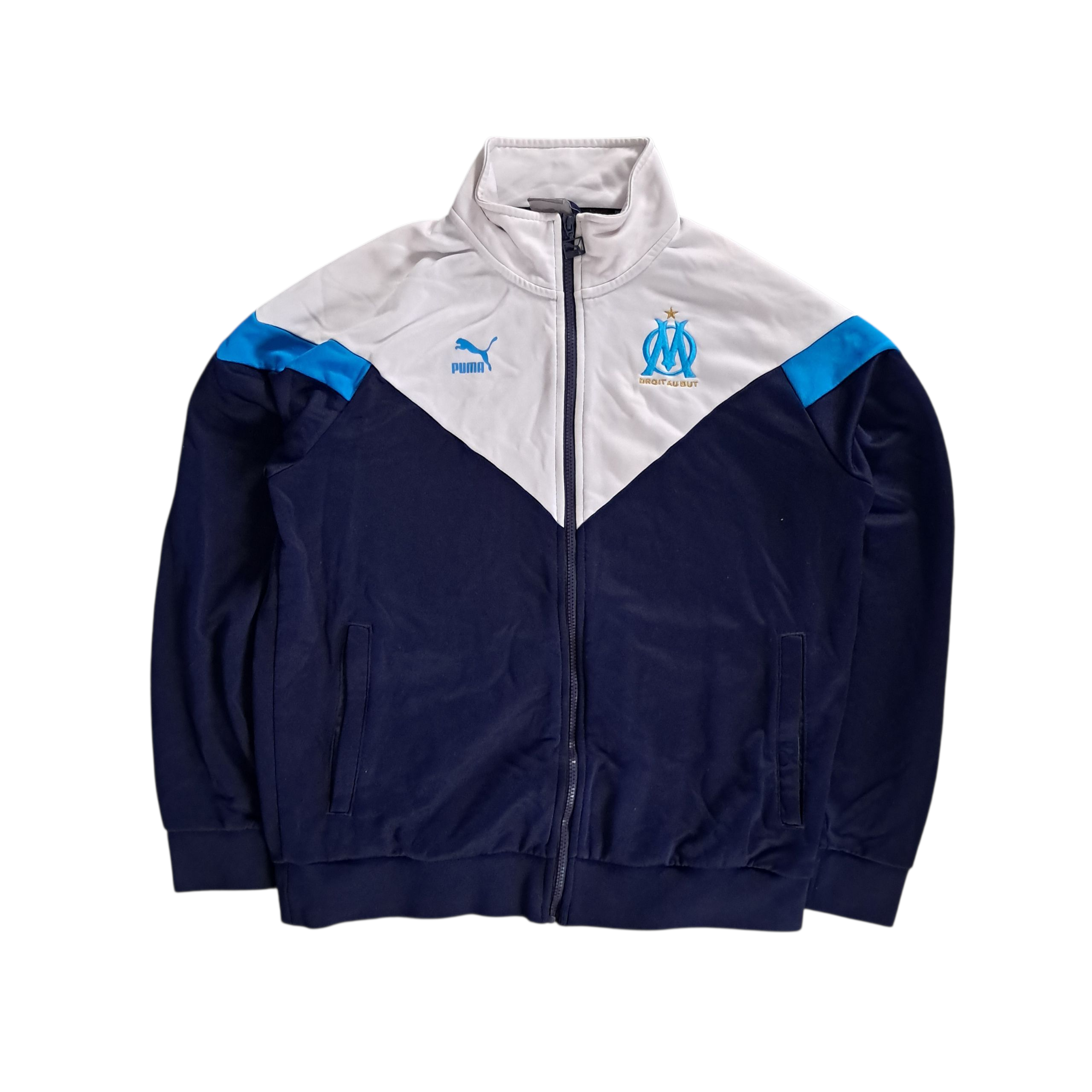 Olympique Marseille x Adidas Trainingsjacke – Weiß / Marine – Größe L