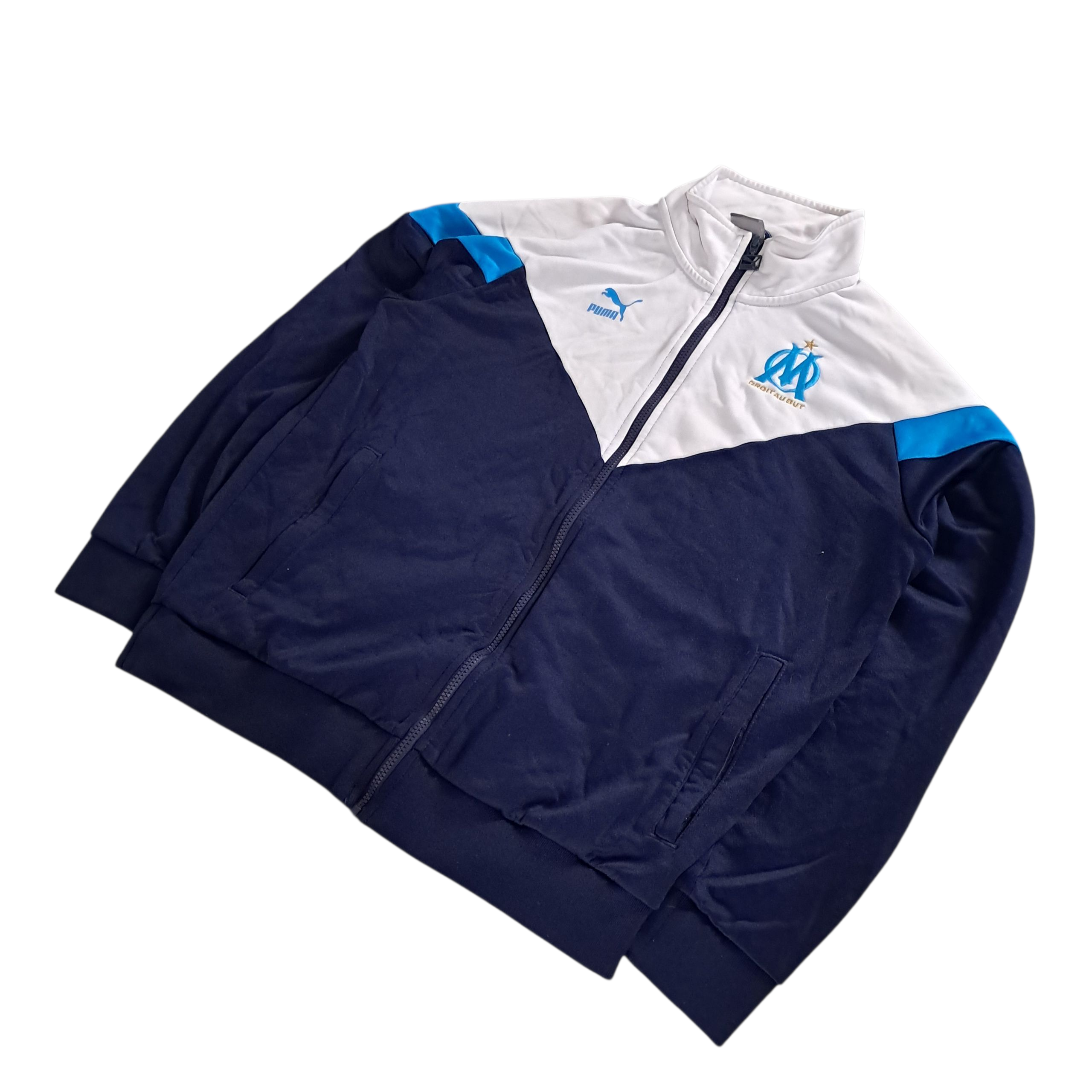 Olympique Marseille x Adidas Trainingsjacke – Weiß / Marine – Größe L