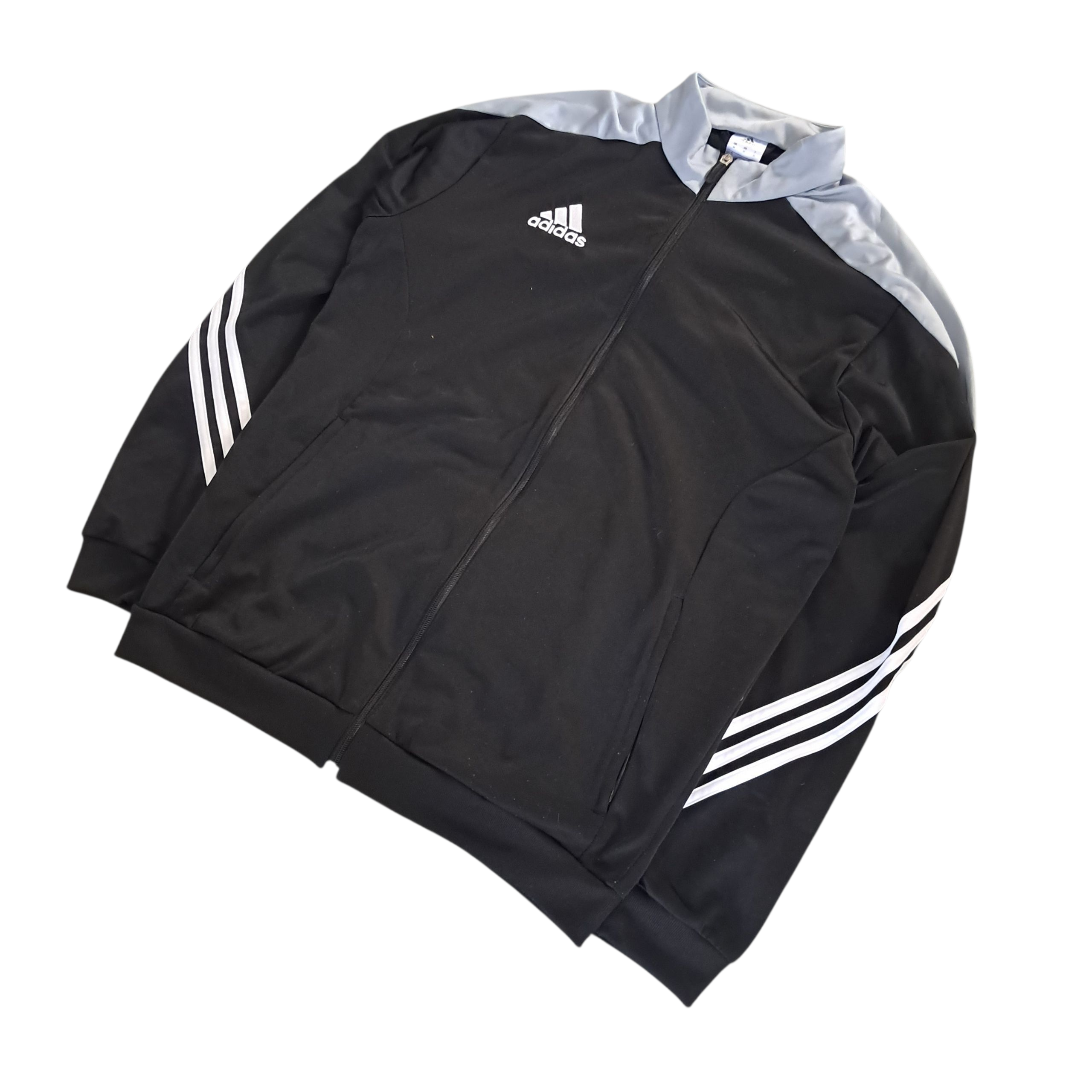 Adidas Vintage Track Jacket – Grau Schwarz – Größe M