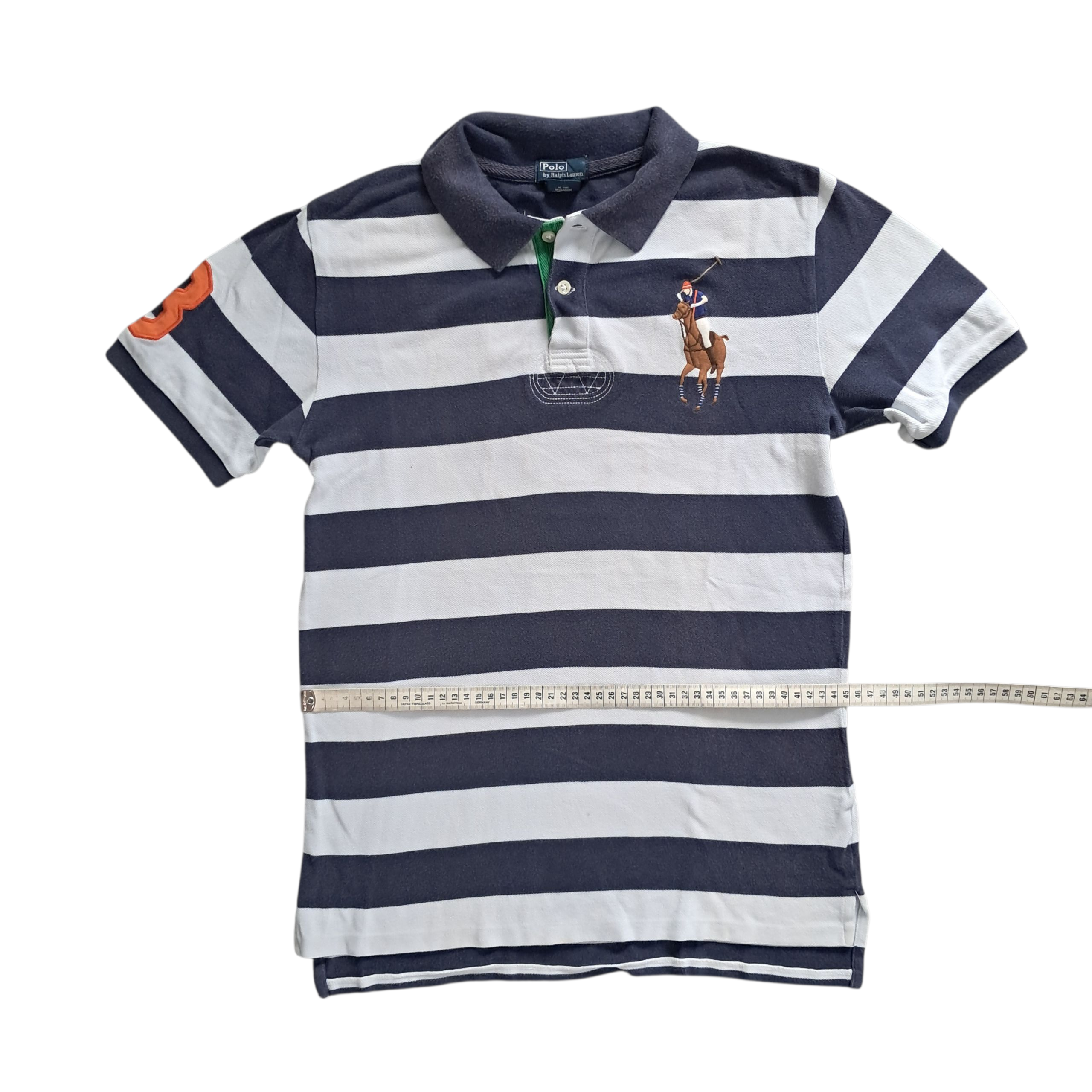 Ralph Lauren Big Pony Polo – Marine Weiß Gestreift – Größe S