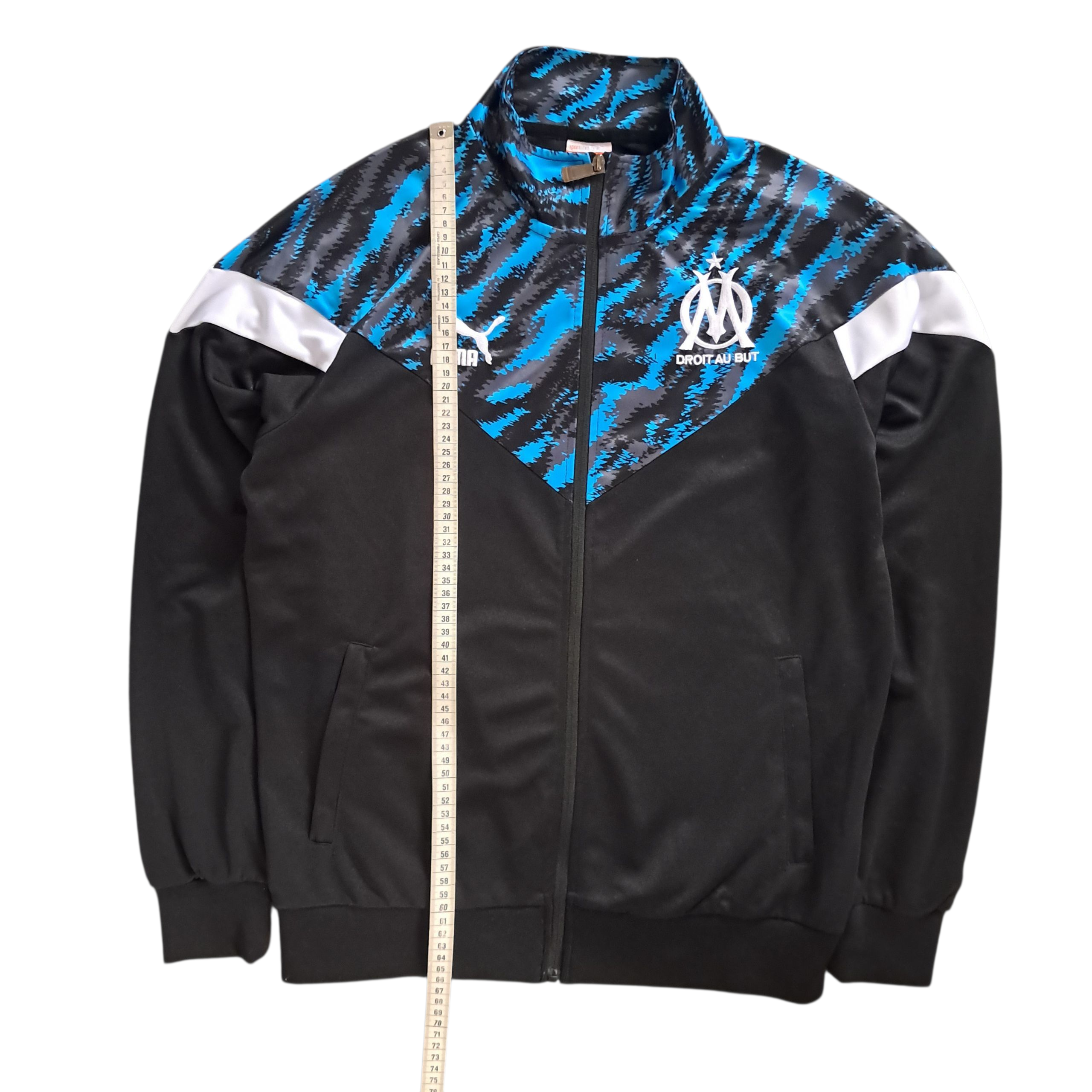 Olympique Marseille x Adidas Trainingsjacke – Schwarz / Blau / Weiß – Größe M