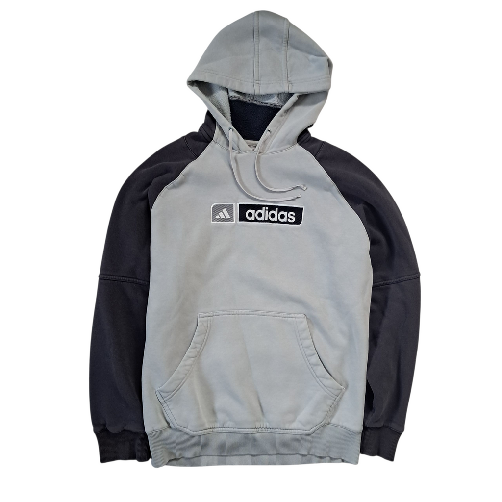 Adidas Vintage Pullover / Hoodie 2002 – Grau Schwarz – Größe S