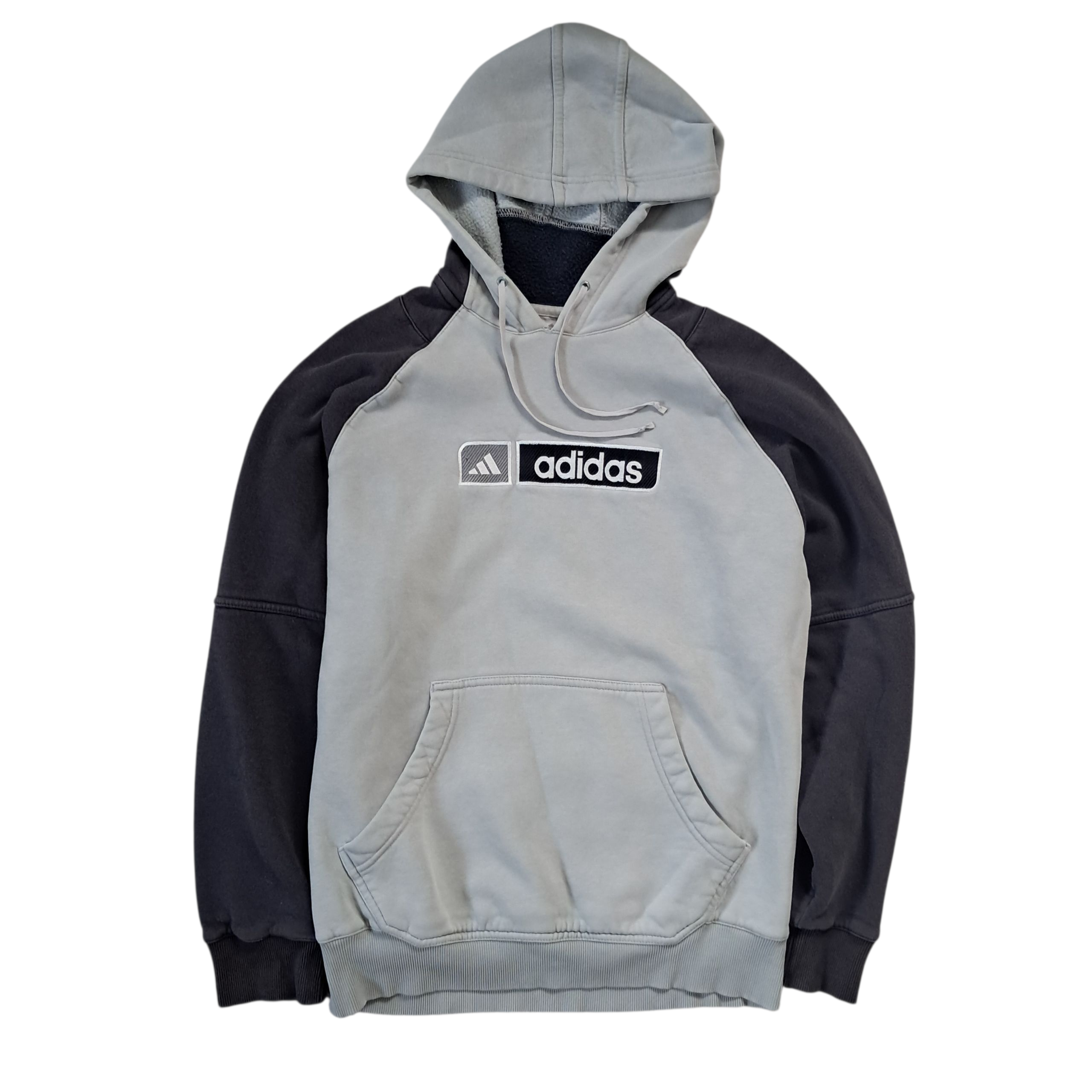 Adidas Vintage Pullover / Hoodie 2002 – Grau Schwarz – Größe S