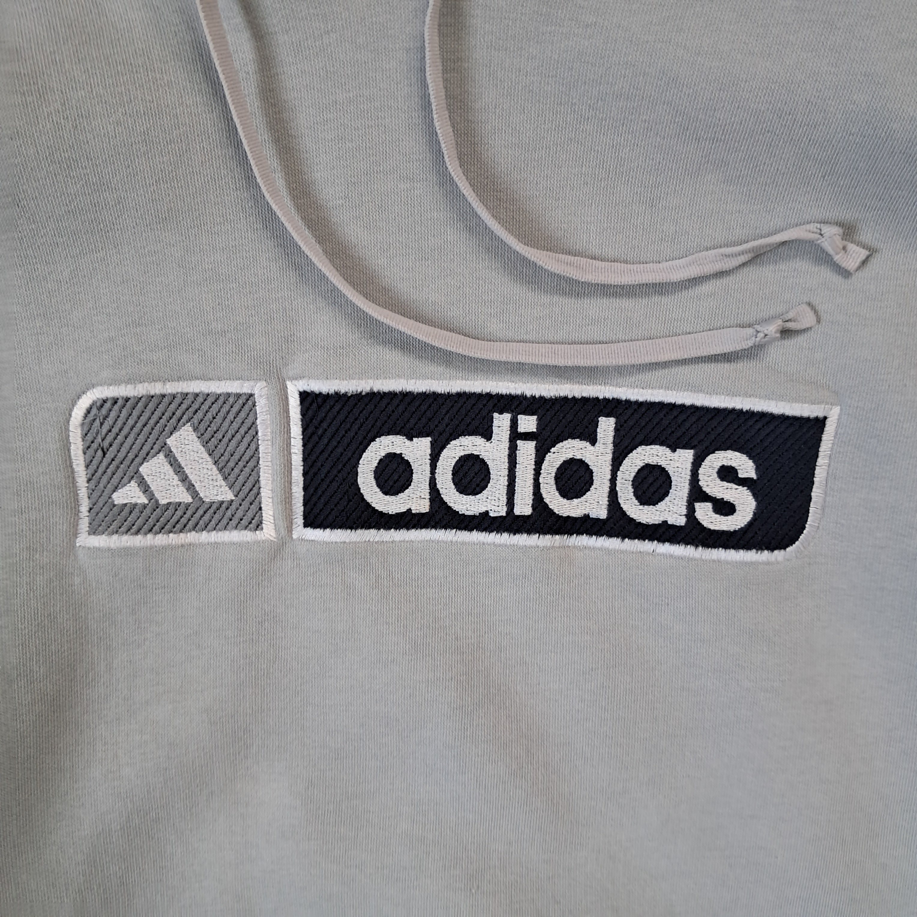 Adidas Vintage Pullover / Hoodie 2002 – Grau Schwarz – Größe S