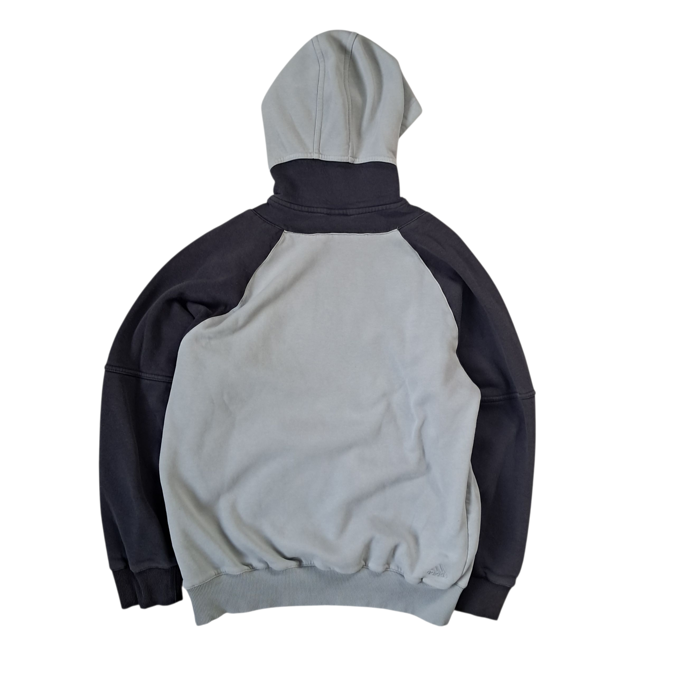 Adidas Vintage Pullover / Hoodie 2002 – Grau Schwarz – Größe S