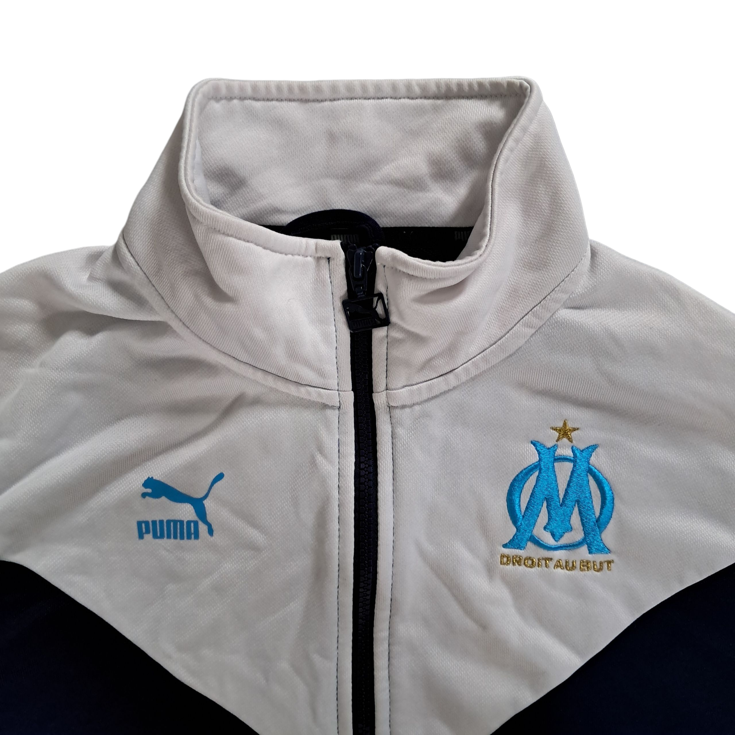 Olympique Marseille x Adidas Trainingsjacke – Weiß / Marine – Größe L