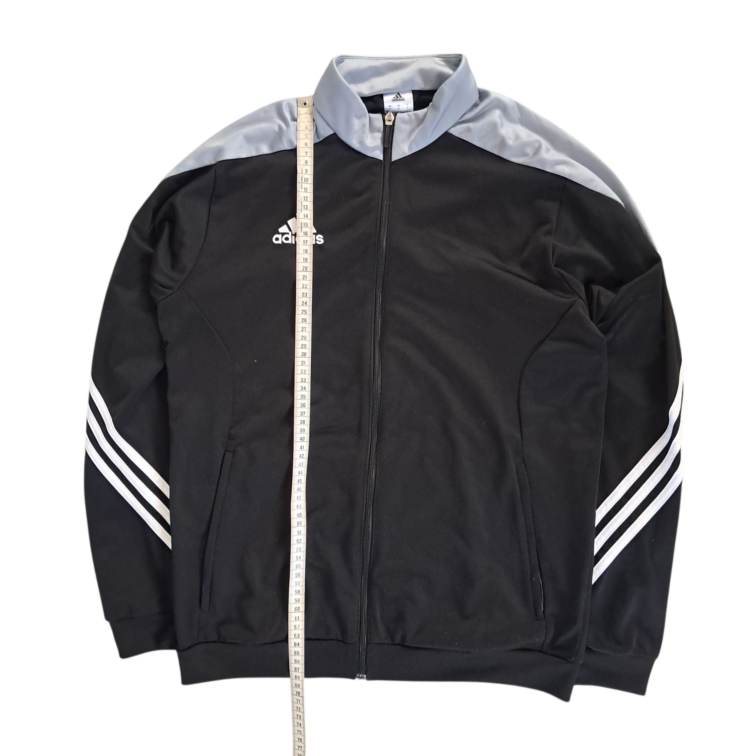Adidas Vintage Track Jacket – Grau Schwarz – Größe M