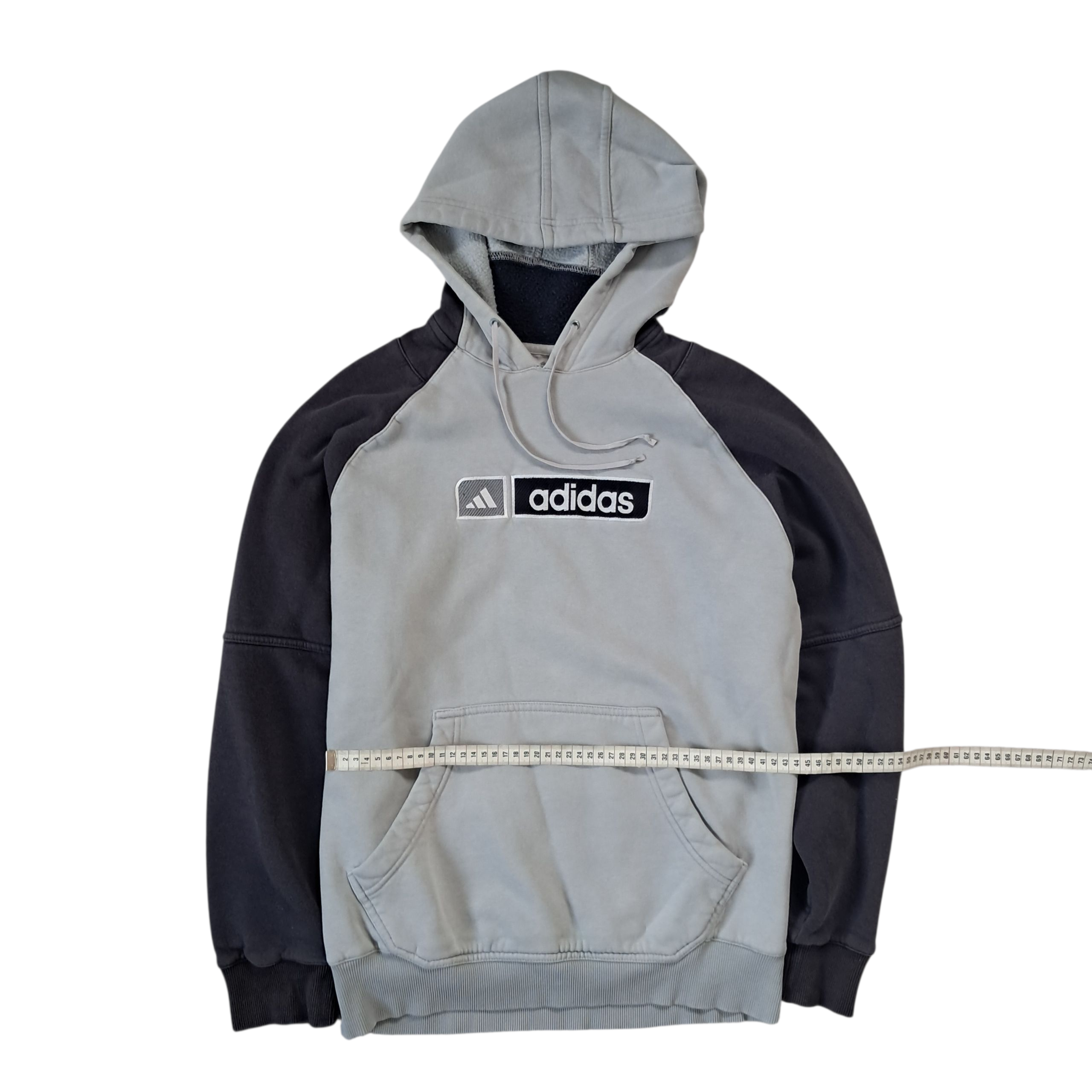 Adidas Vintage Pullover / Hoodie 2002 – Grau Schwarz – Größe S