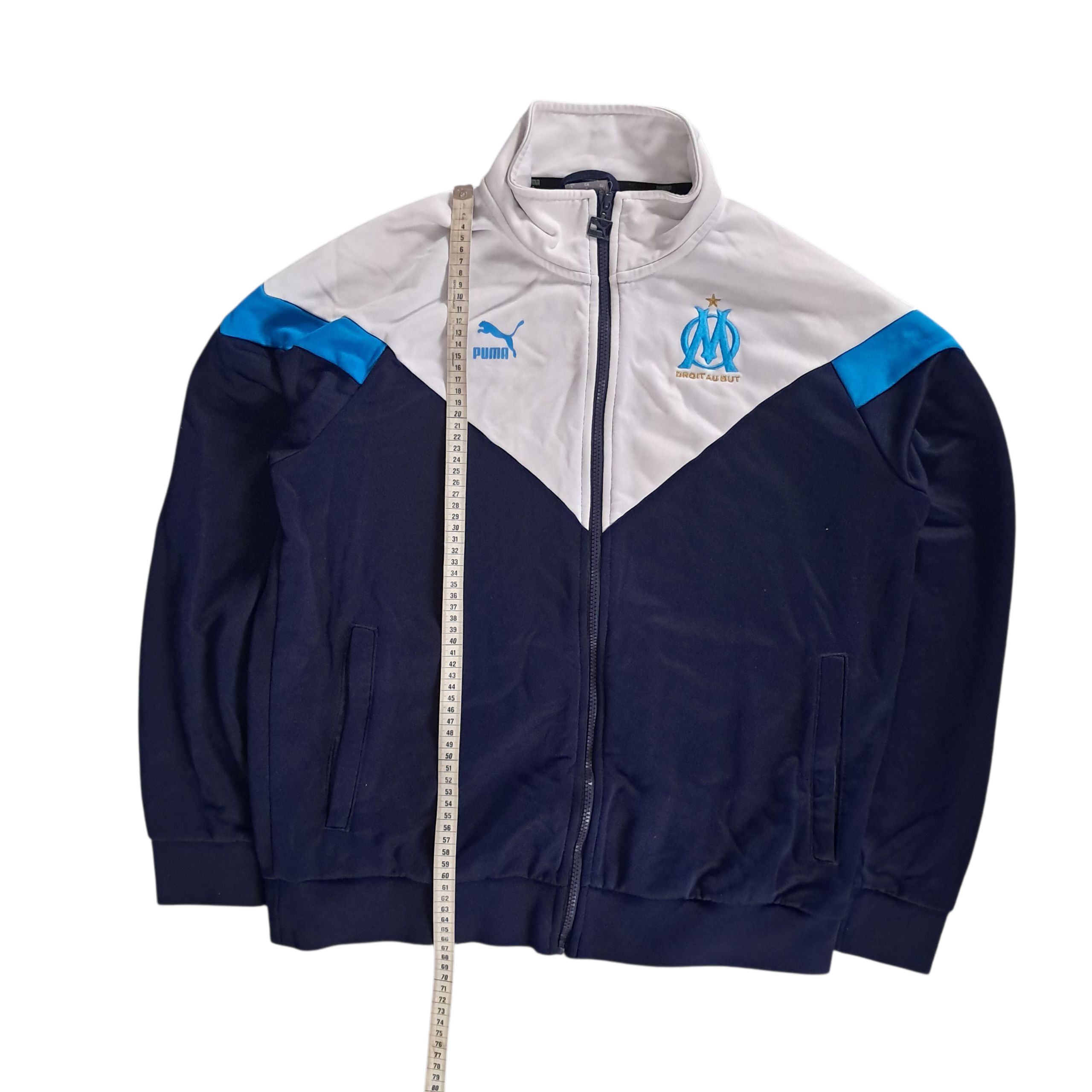 Olympique Marseille x Adidas Trainingsjacke – Weiß / Marine – Größe L