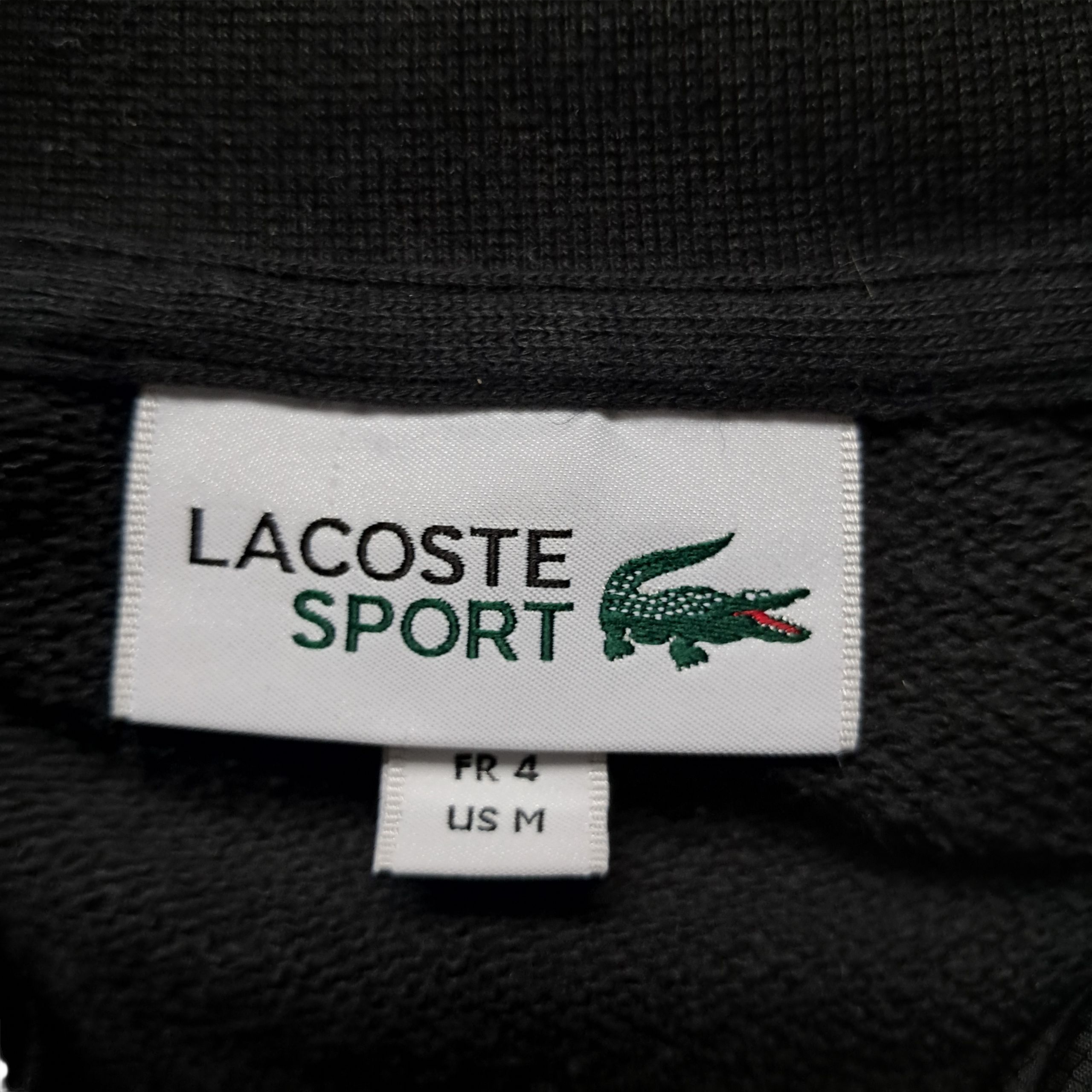 Lacoste Zipper mit Stehkragen Schwarz – Größe M