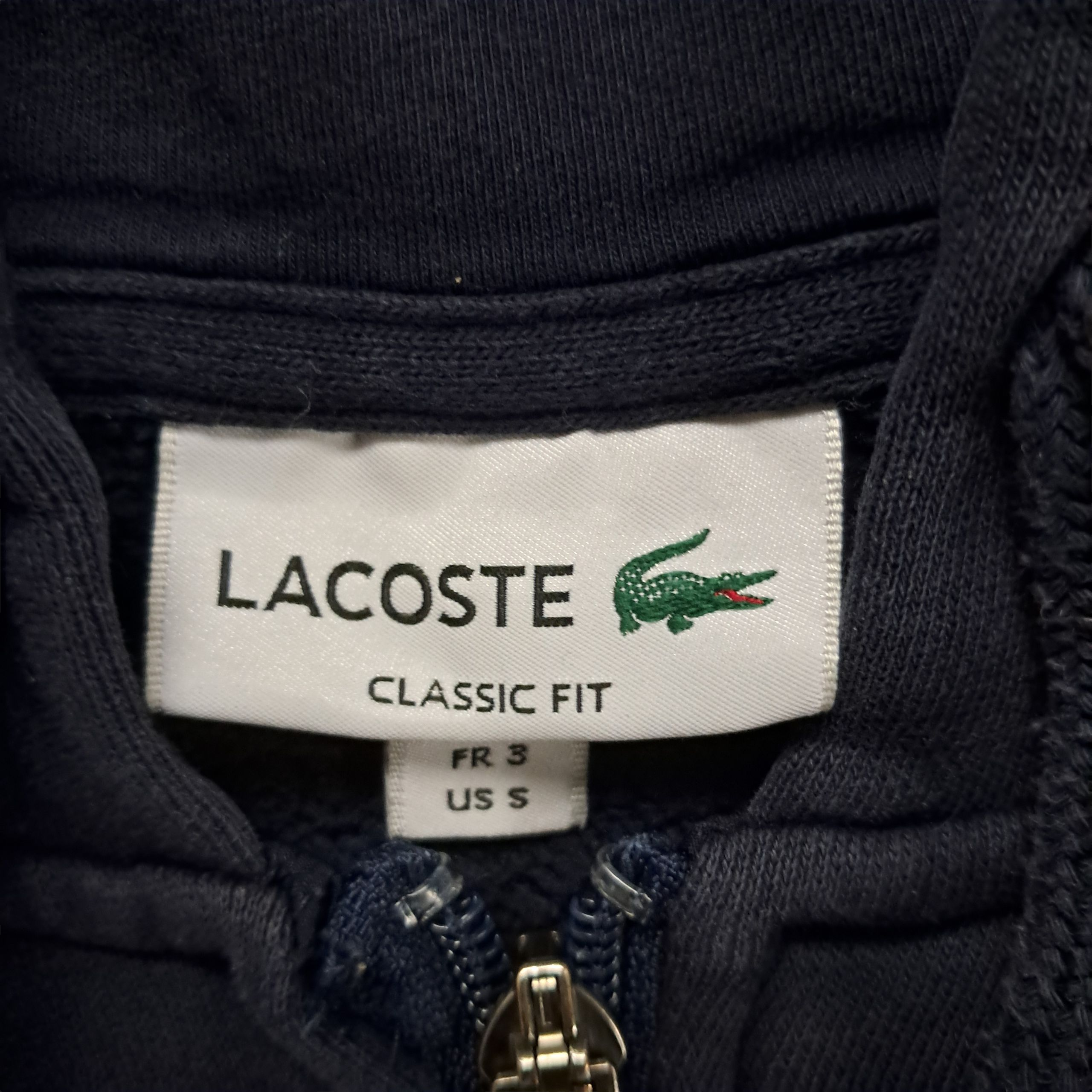 Lacoste Zipper – Marineblau – Größe S