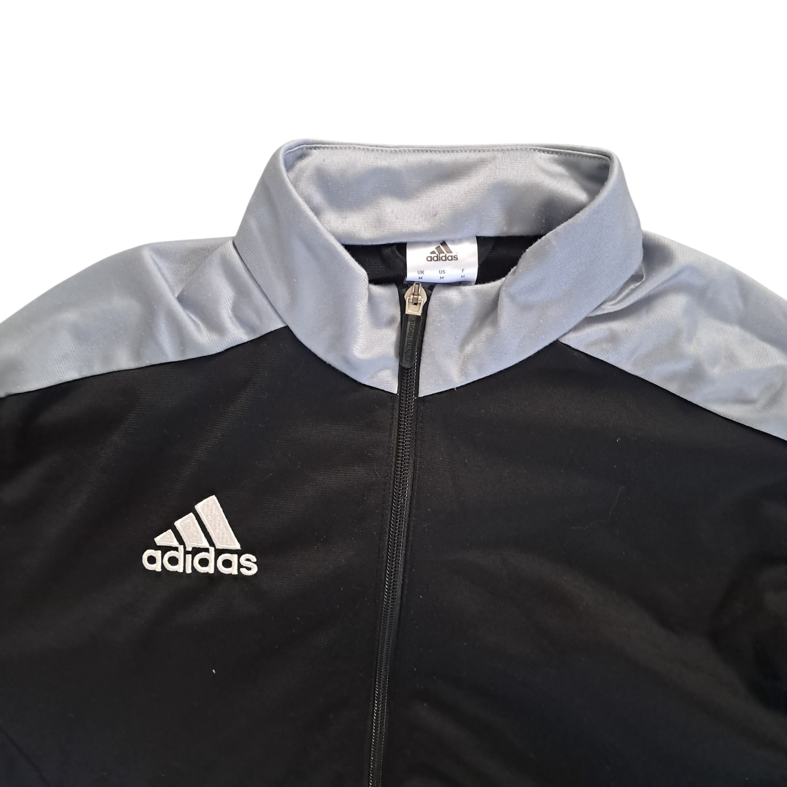 Adidas Vintage Track Jacket – Grau Schwarz – Größe M