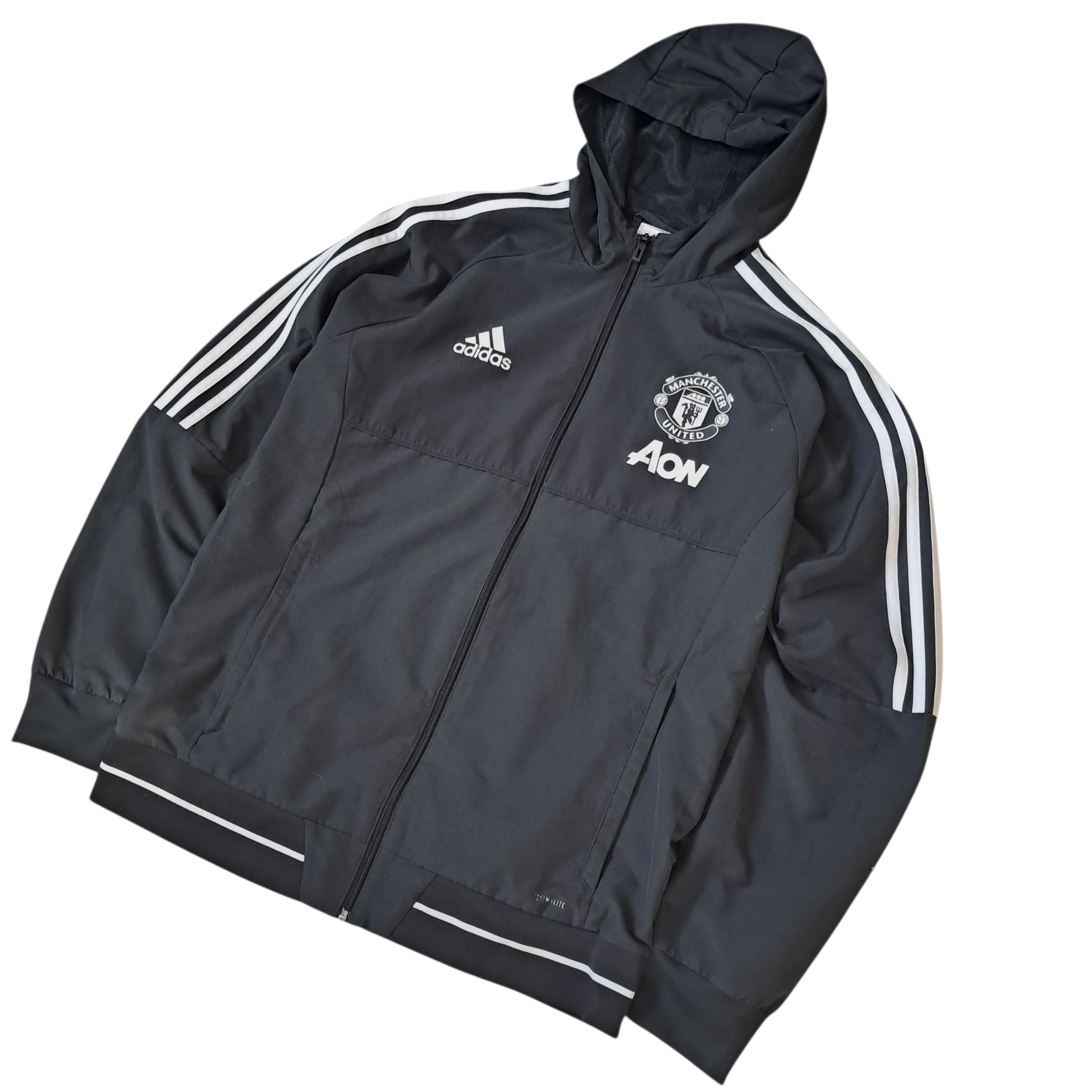 Adidas x Manchester United Track Jacket – Schwarz Weiß – Größe L