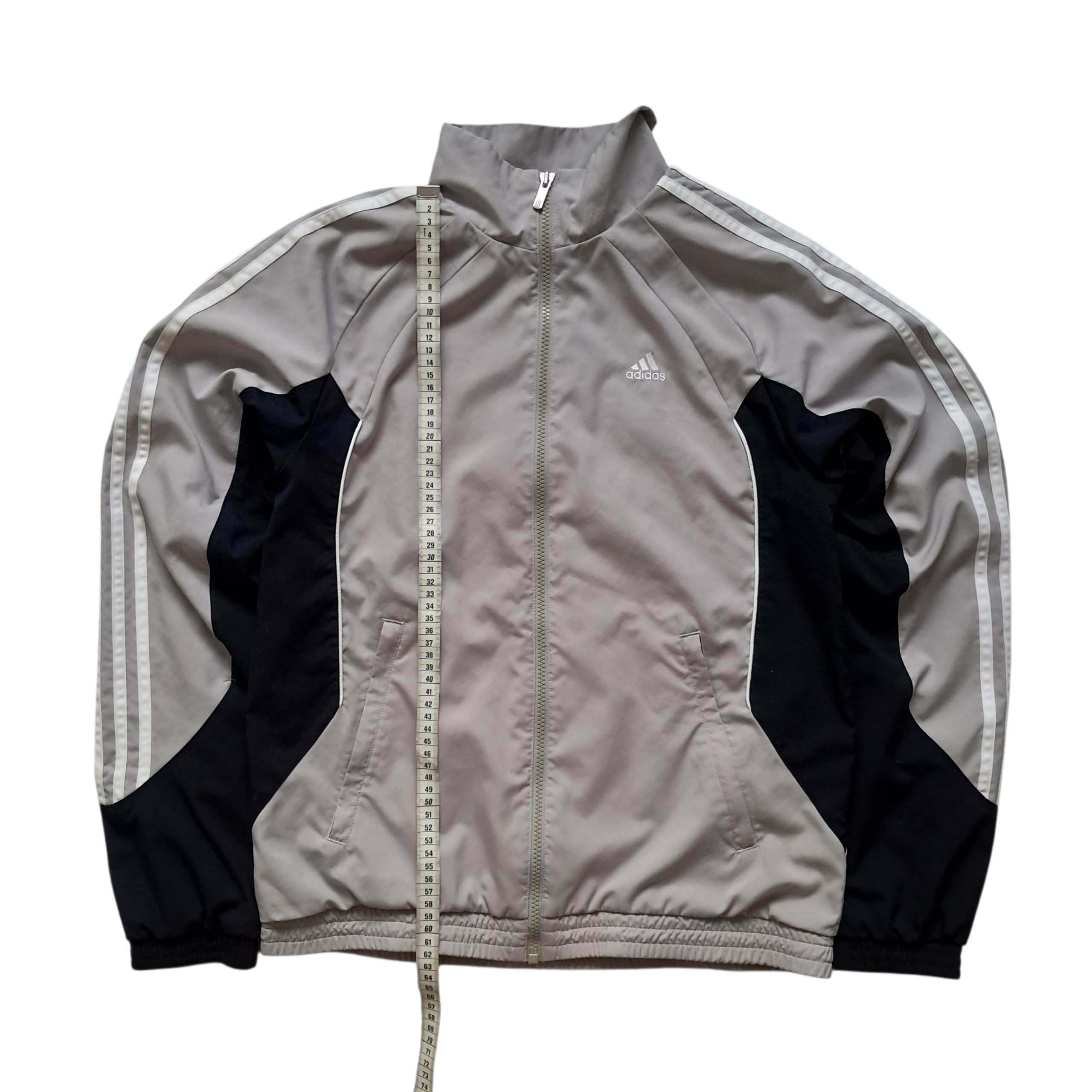 Adidas Vintage Trackjacket / Windbreaker 2010er – Grau Schwarz – Größe S