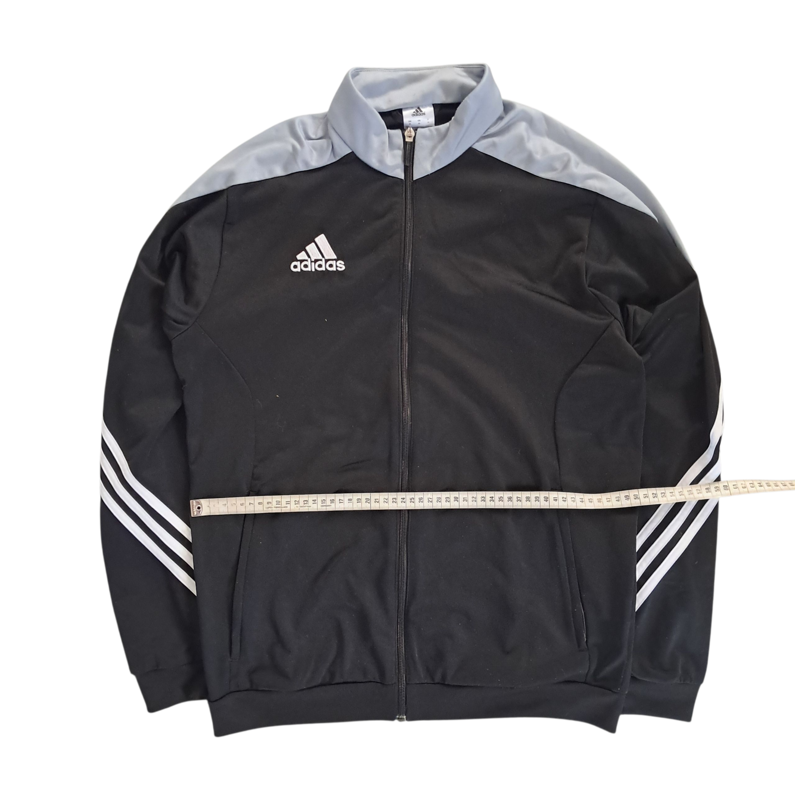 Adidas Vintage Track Jacket – Grau Schwarz – Größe M