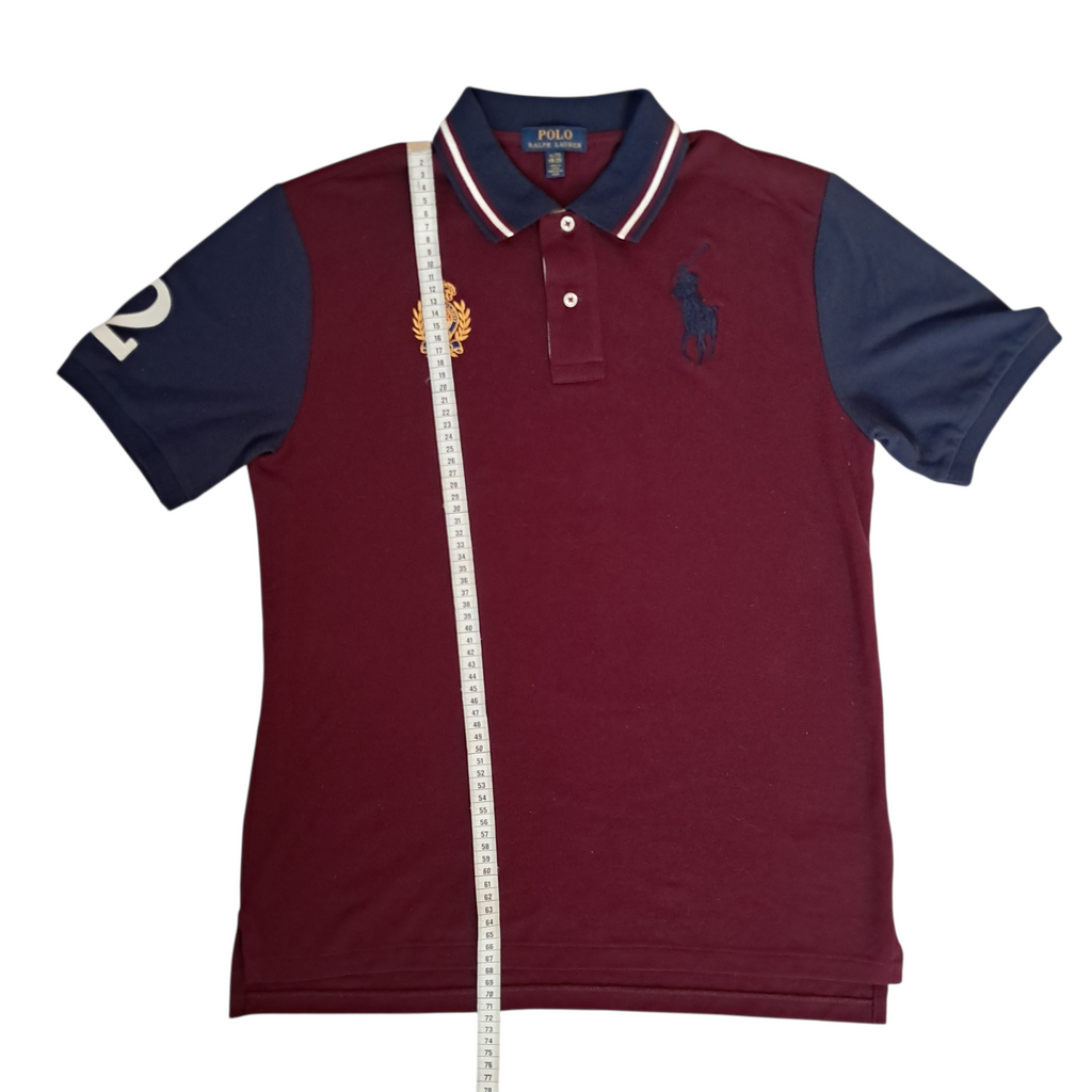 Ralph Lauren Big Pony Polo – Burgunderrot / Marineblau – Größe L