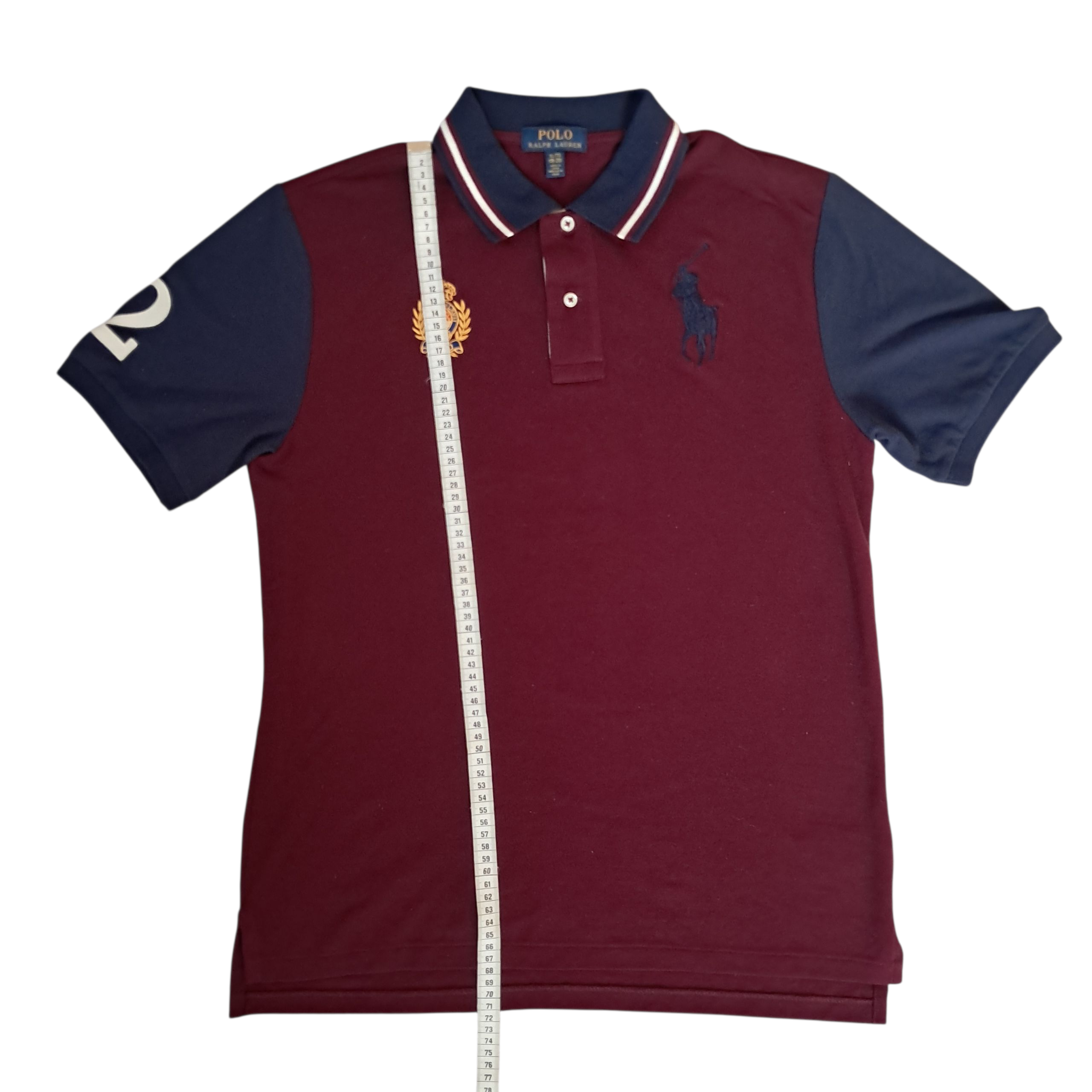 Ralph Lauren Big Pony Polo – Burgunderrot / Marineblau – Größe L